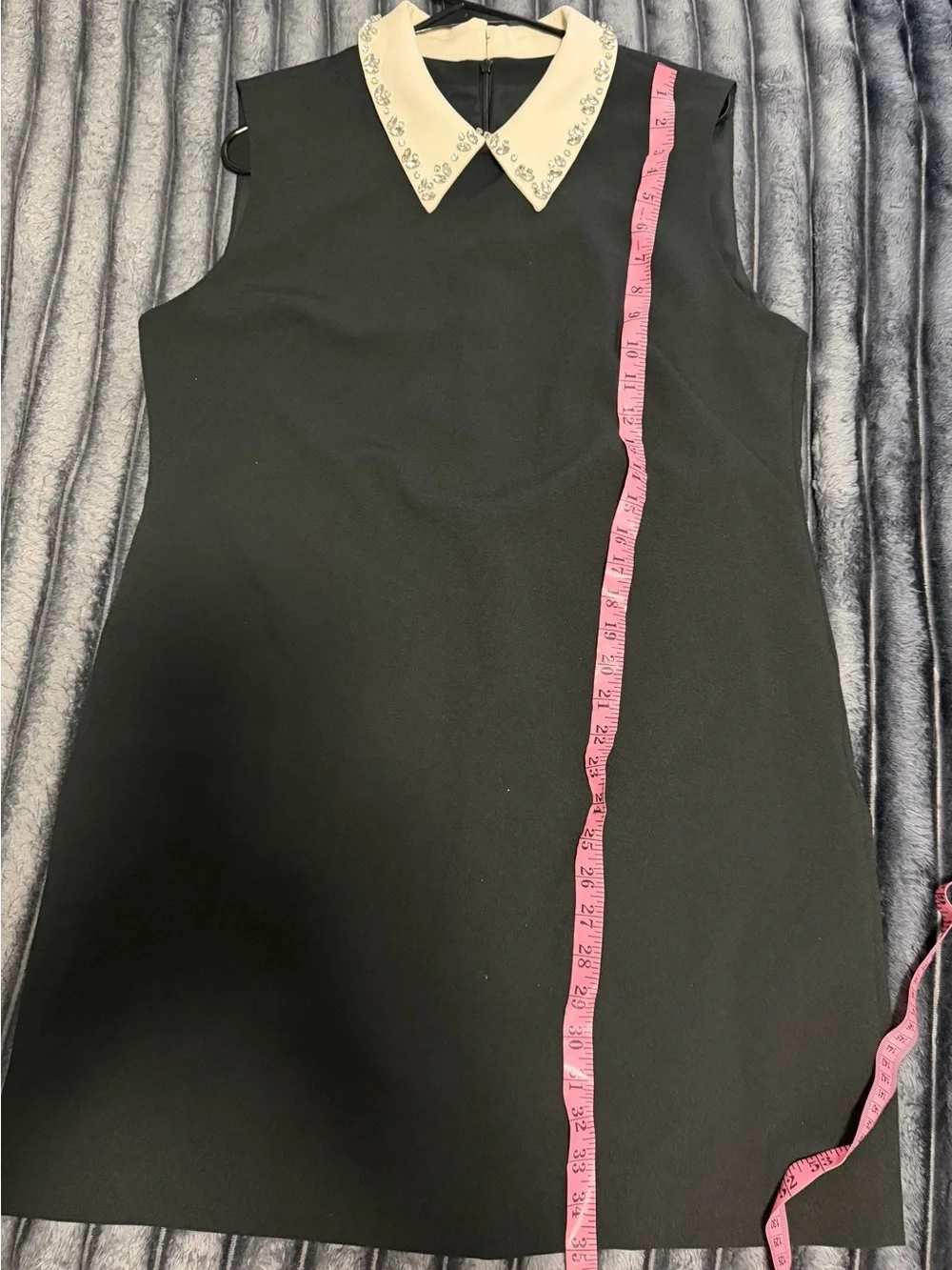 NEW J. Crew Black Mini Dress with White Collar